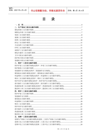 炼钢厂安全操作规程(XXXX修改后)