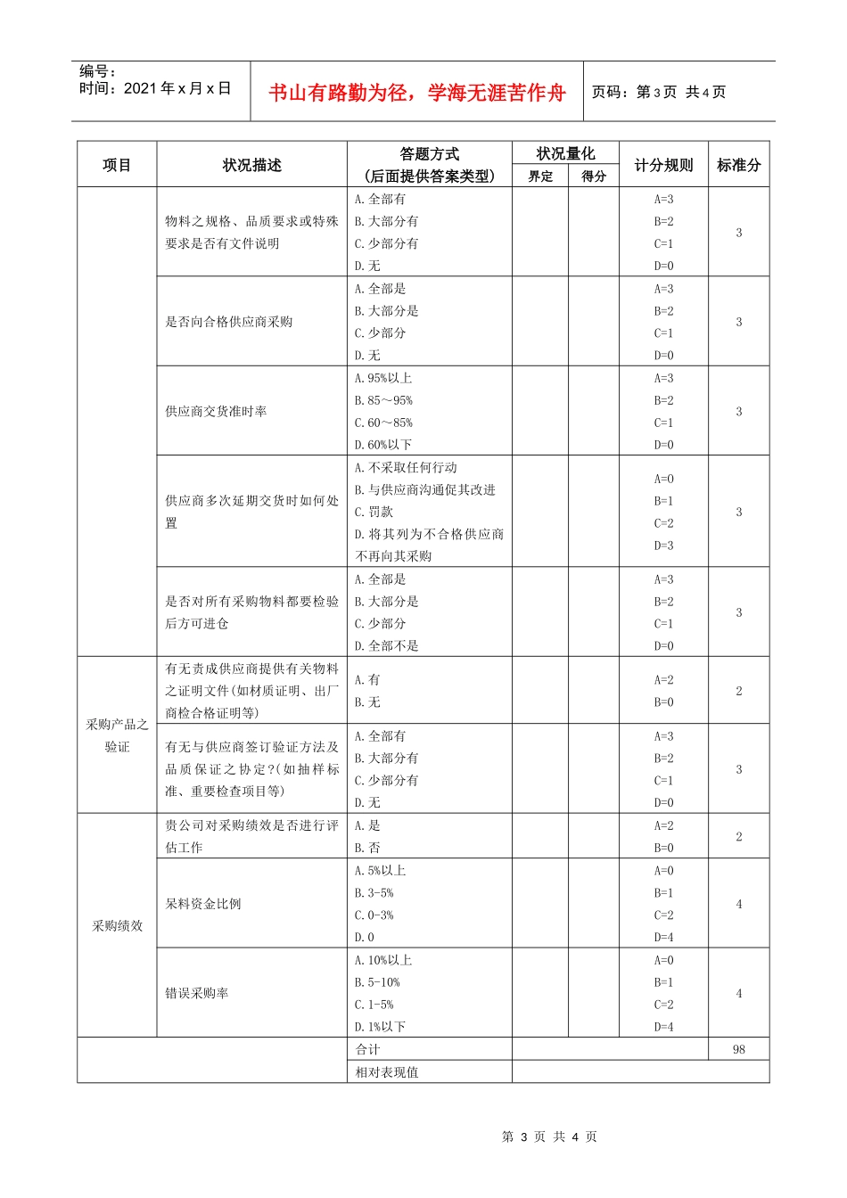 采购管理现况评估表_第3页