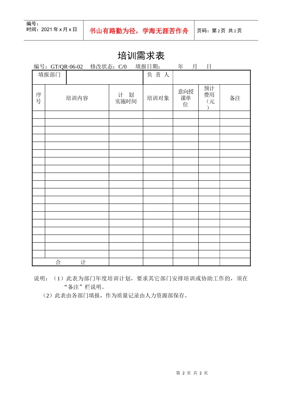 《人员需求审批表，培训需求审批表》_第2页
