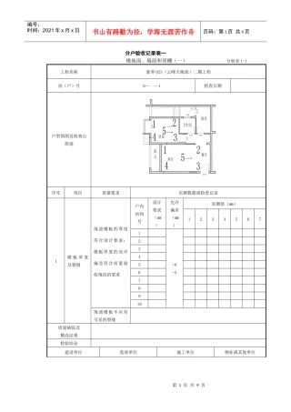 B4分户验收记录表一