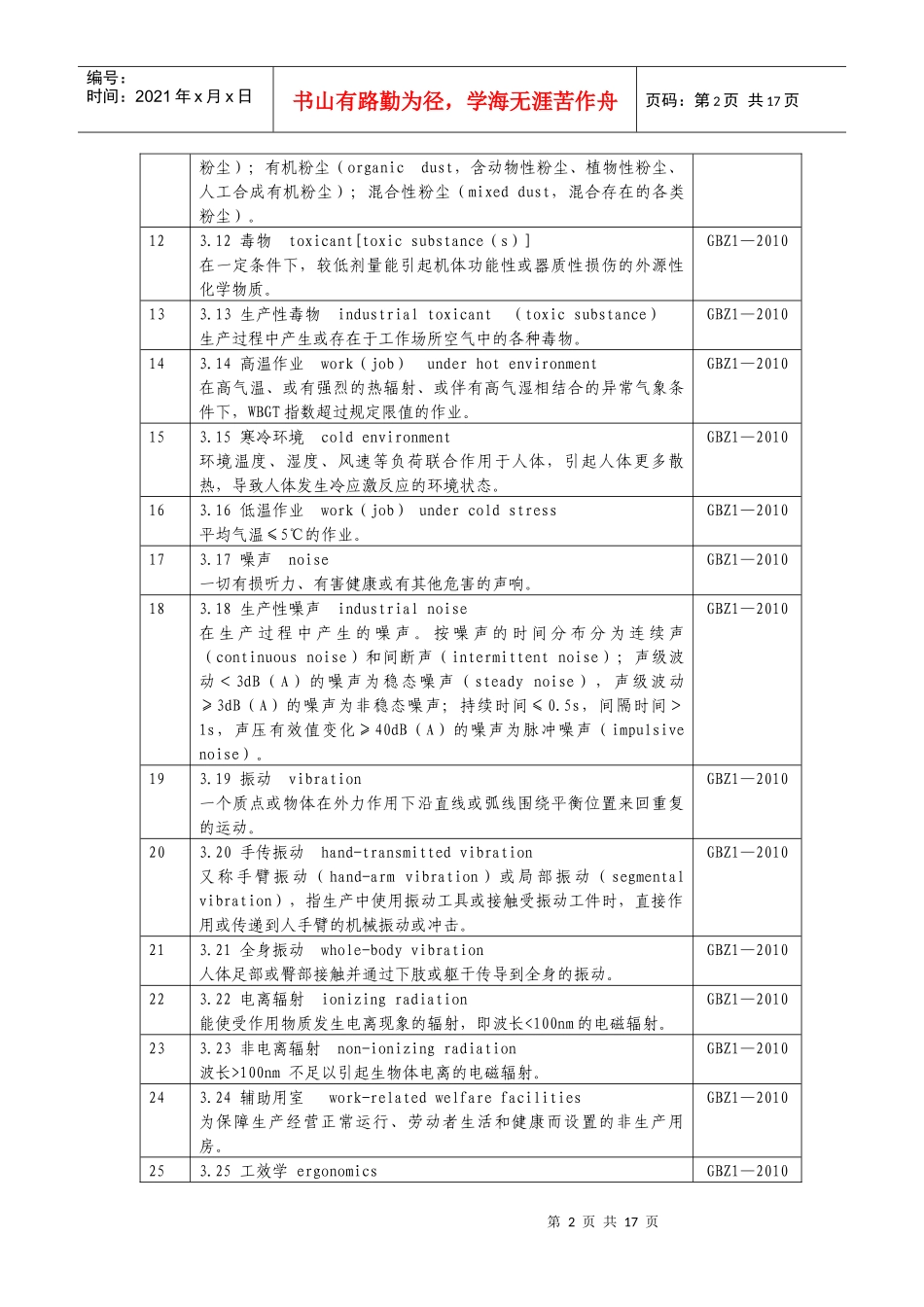 工业企业设计卫生标准XXXX检查表_第2页