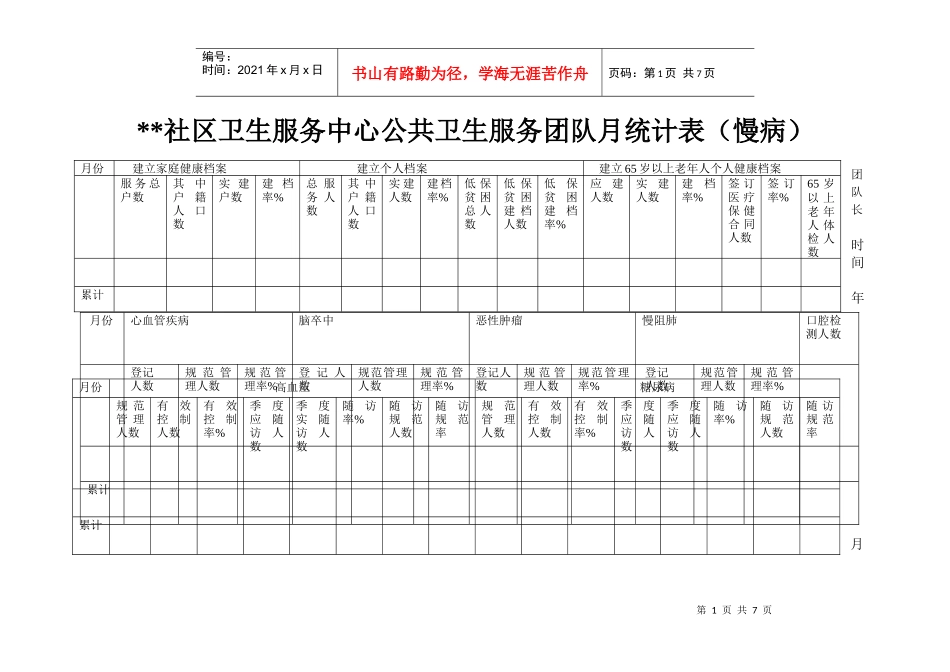 各部门月统计表_第1页