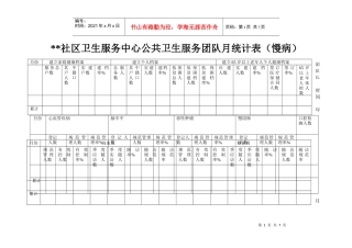 各部门月统计表