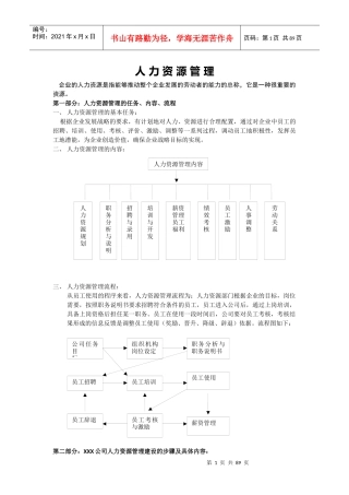 人力资源六大模块及全套管理表格5811815