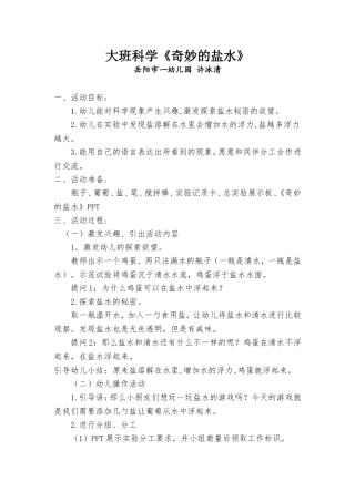 大班科学《奇妙的盐水》(5)