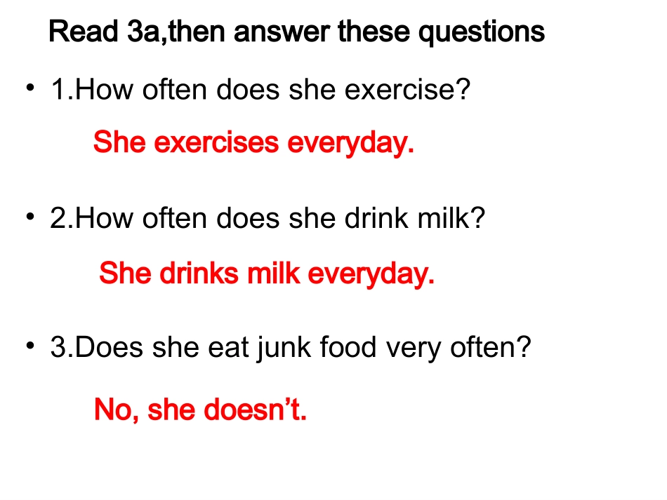 人教八年级上Unit1Howoftendoyouexercise2课件_第3页