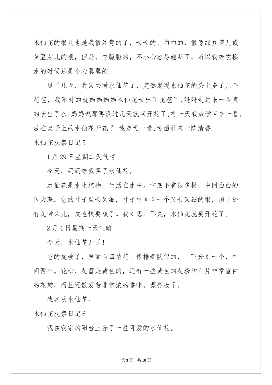 水仙花观察日记(通用15篇)_第3页