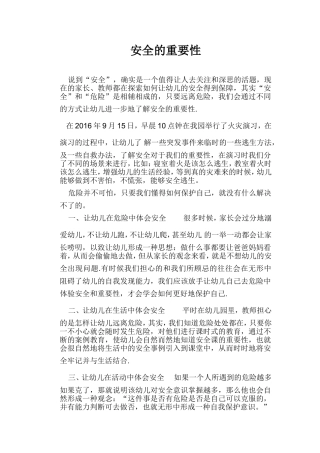 安全的重要性