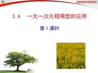 一元一次方程模型的应用第课时