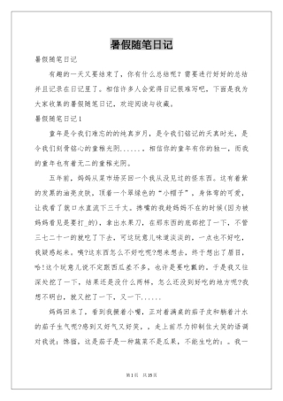 暑假随笔日记