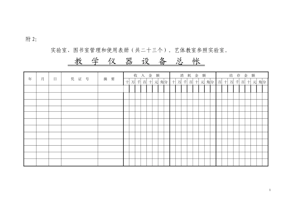 仪器管理表册_第1页