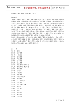 山东省化工装置安全试车工作规范(试行)(DOC34页)