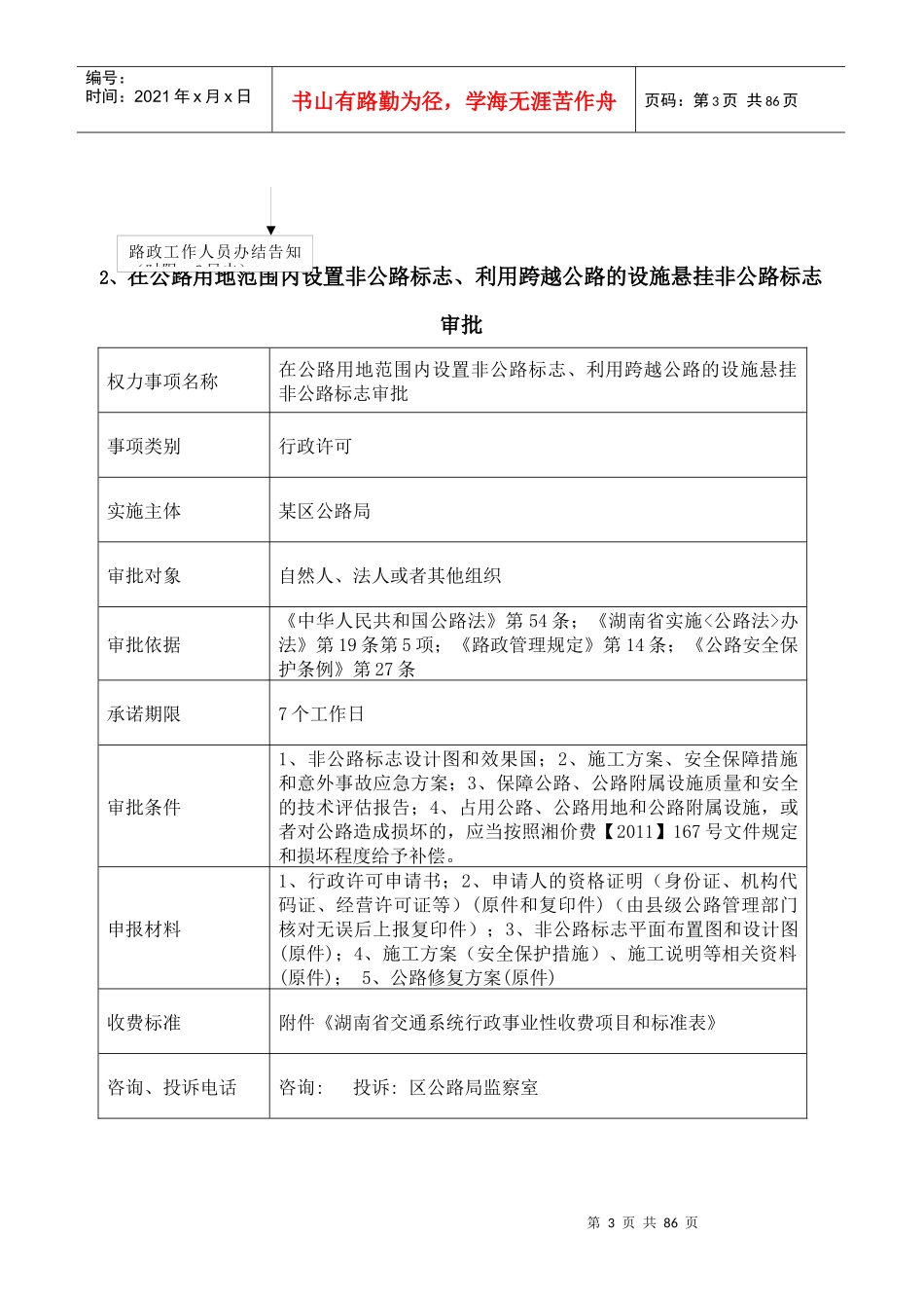 区公路局行政权力实施程序内容(流程图)_第3页
