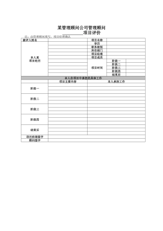 管理顾问评价表