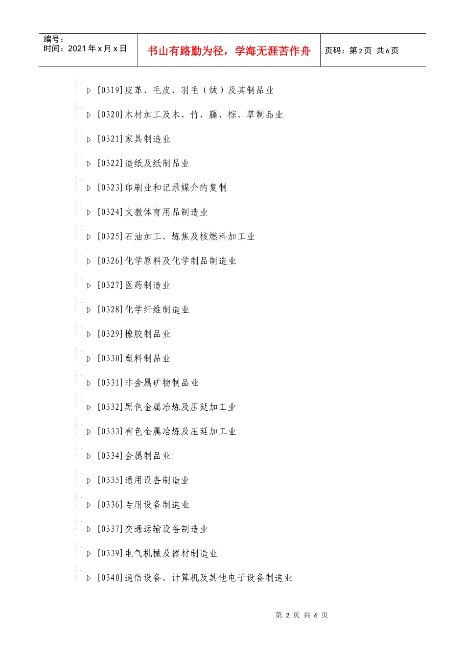企业行业类型参考表-烟台大经贸_第2页