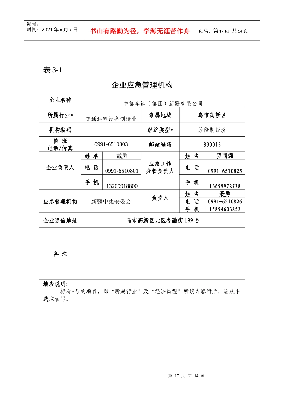 企业应急资源普查表_第2页