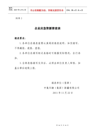 企业应急资源普查表