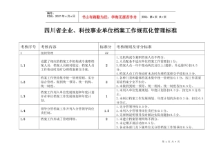 四川省企业、科技事业单位档案工作规范化管理标准