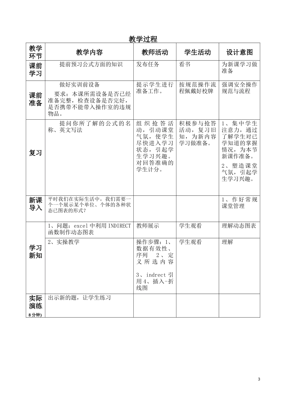 excel中利用INDIRECT函数制作动态图表-教学设计_第3页