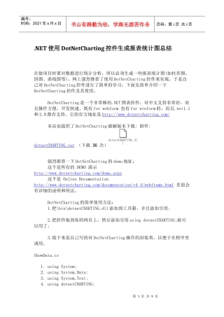 C#NET使用DotNetCharting控件生成报表统计图总结
