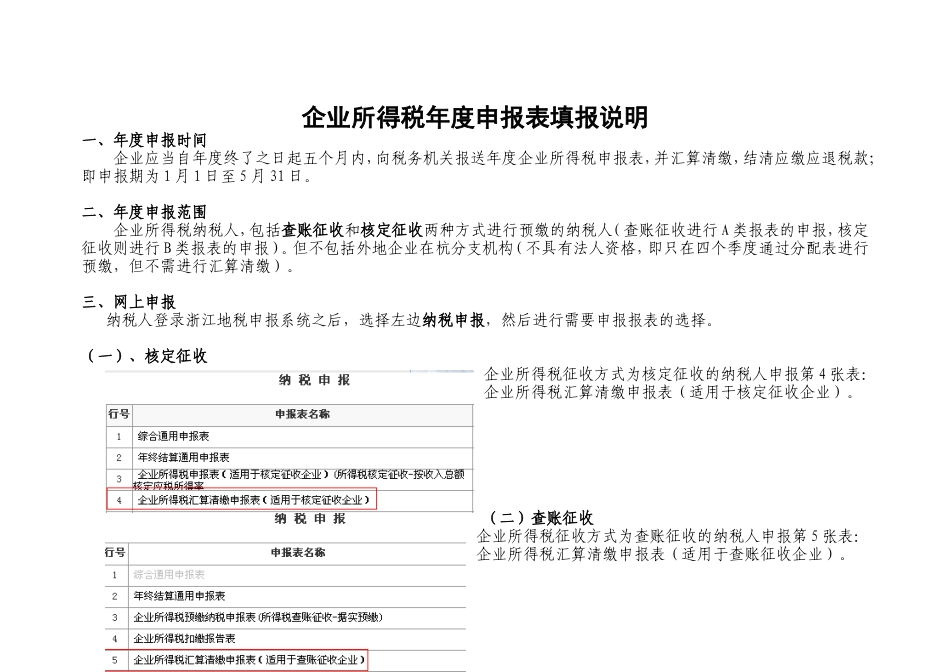 企业所得税年报表填报说明(DOC75页)_第1页