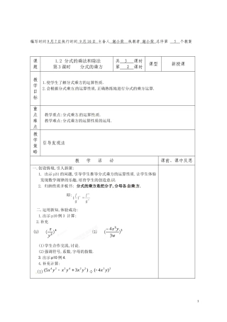 分式的乘法和除法第3课时