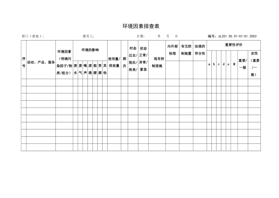 EHS安全环境记录表_第1页