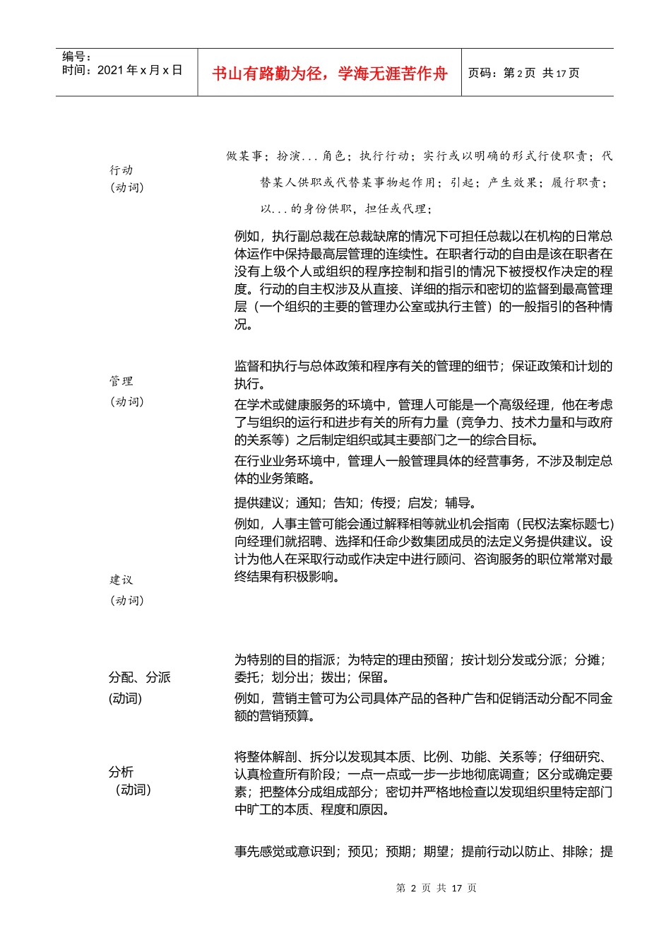 现代企业岗位说明术语表_第2页