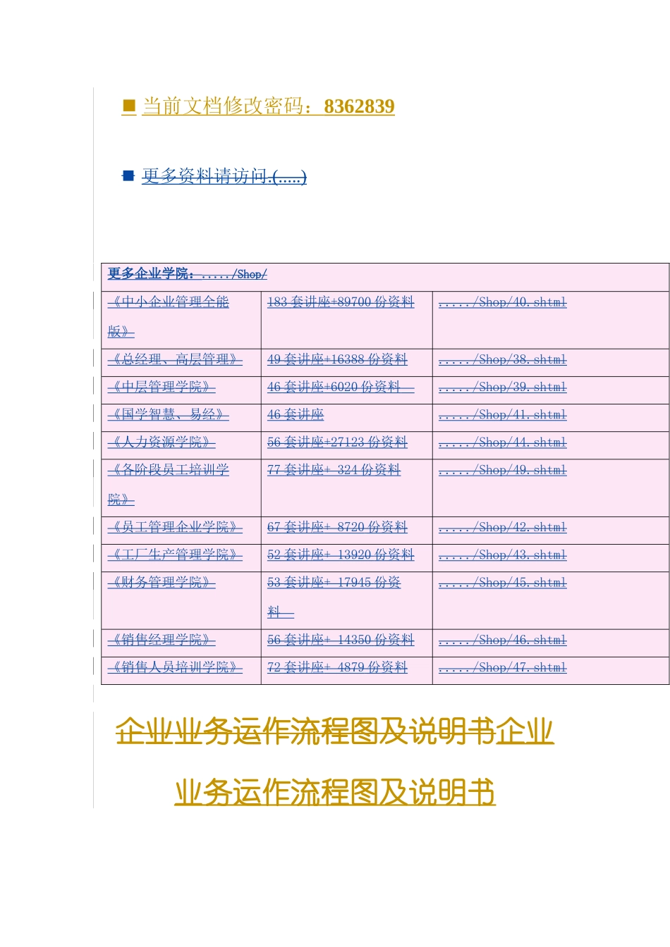 企业业务运作流程图及说明_第1页