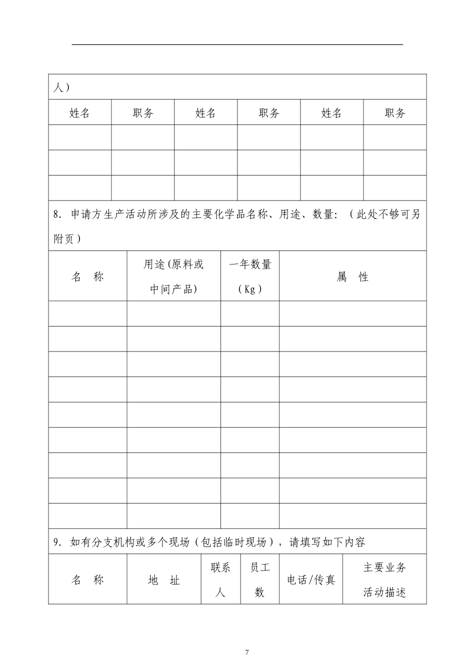 危险化学品从业单位安全标准化考评申请表_第3页