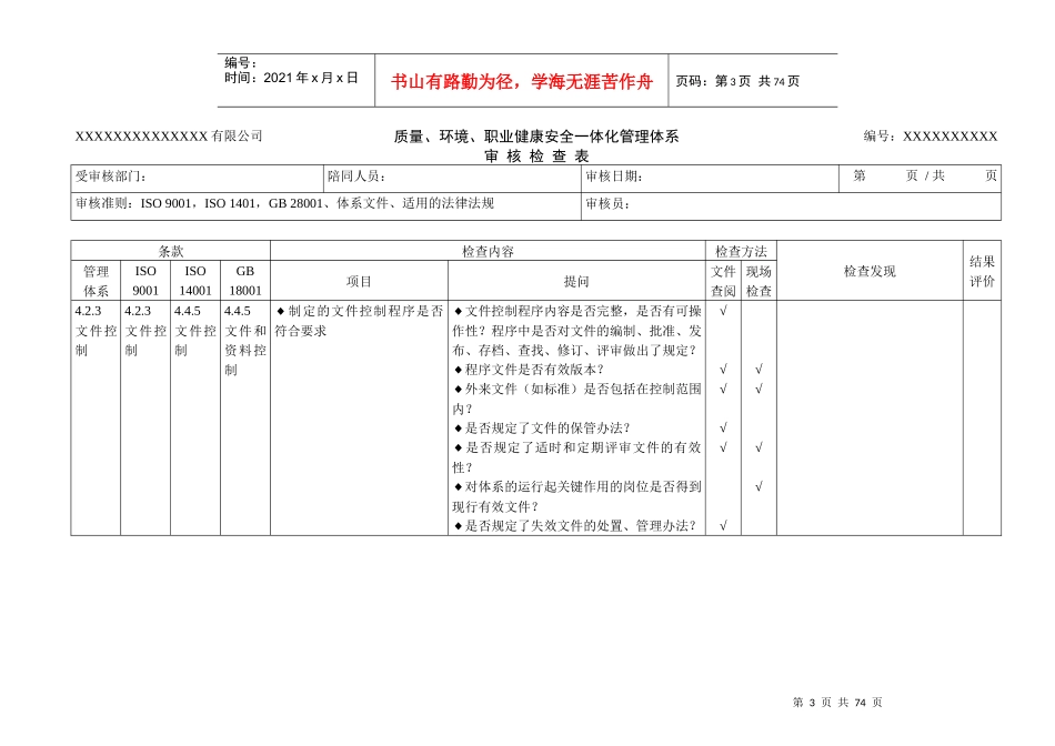 QES管理体系审核检查表(发送专用)_第3页