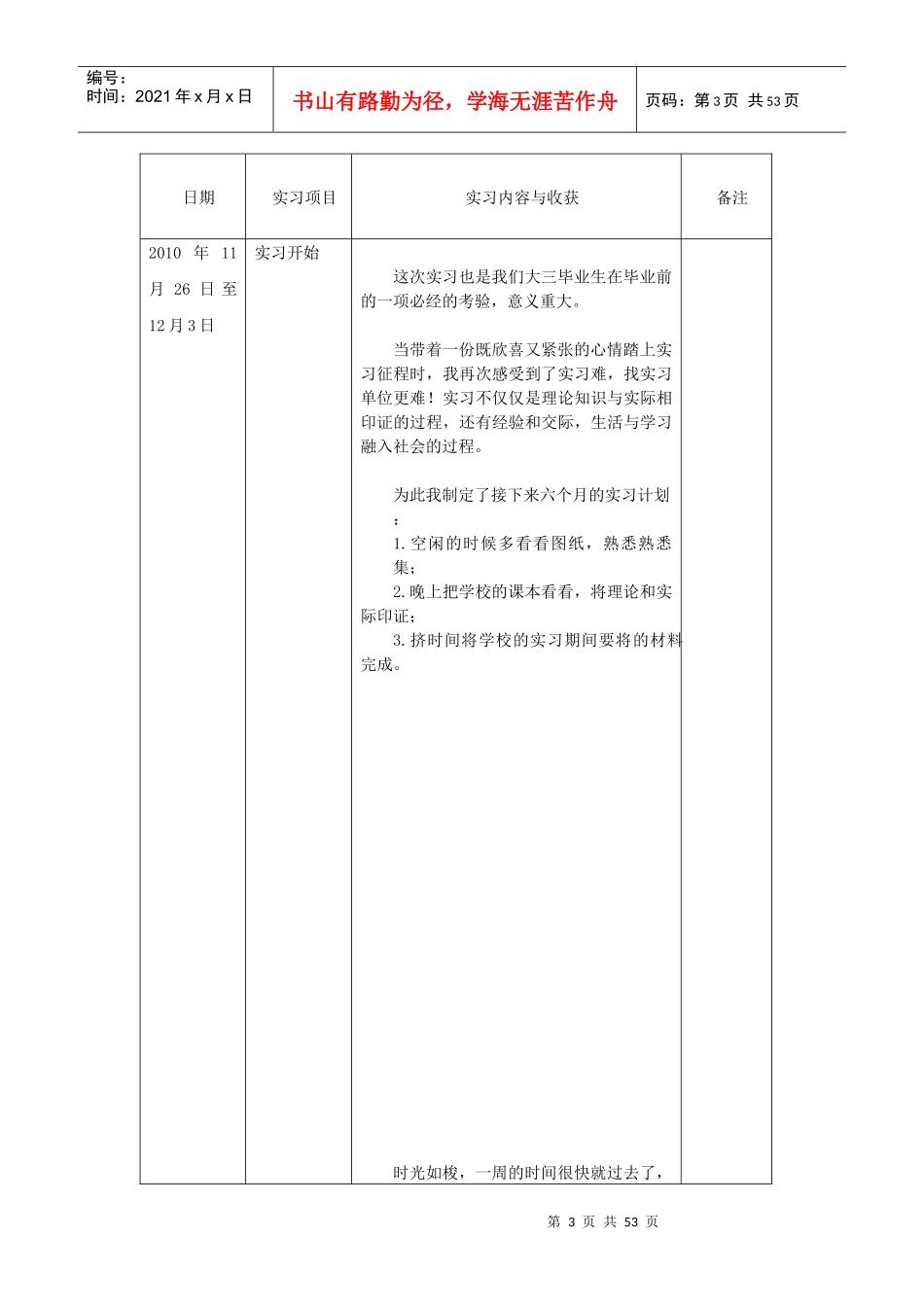 建筑专业顶岗鉴定表实习周记_第3页