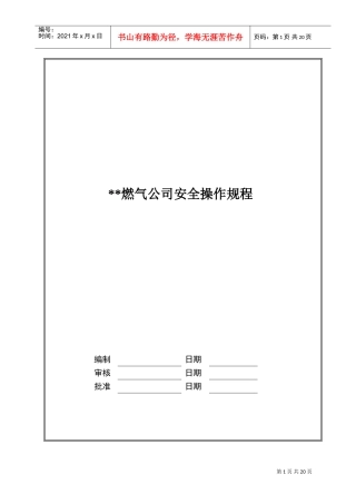 天然气公司超全的安全操作规程(DOC35页)