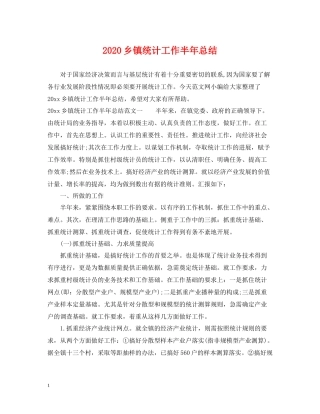 乡镇统计工作半年总结2