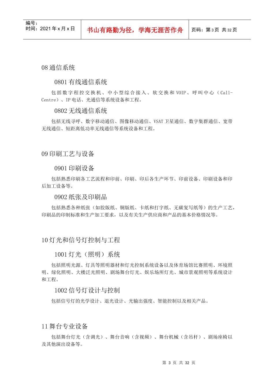 上海市政府采购评审专家专业分类表(DOC 31页)(1)_第3页