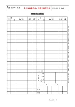 营销动态分析表