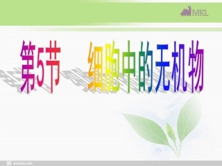 必修1第2章第5节细胞中的无机物