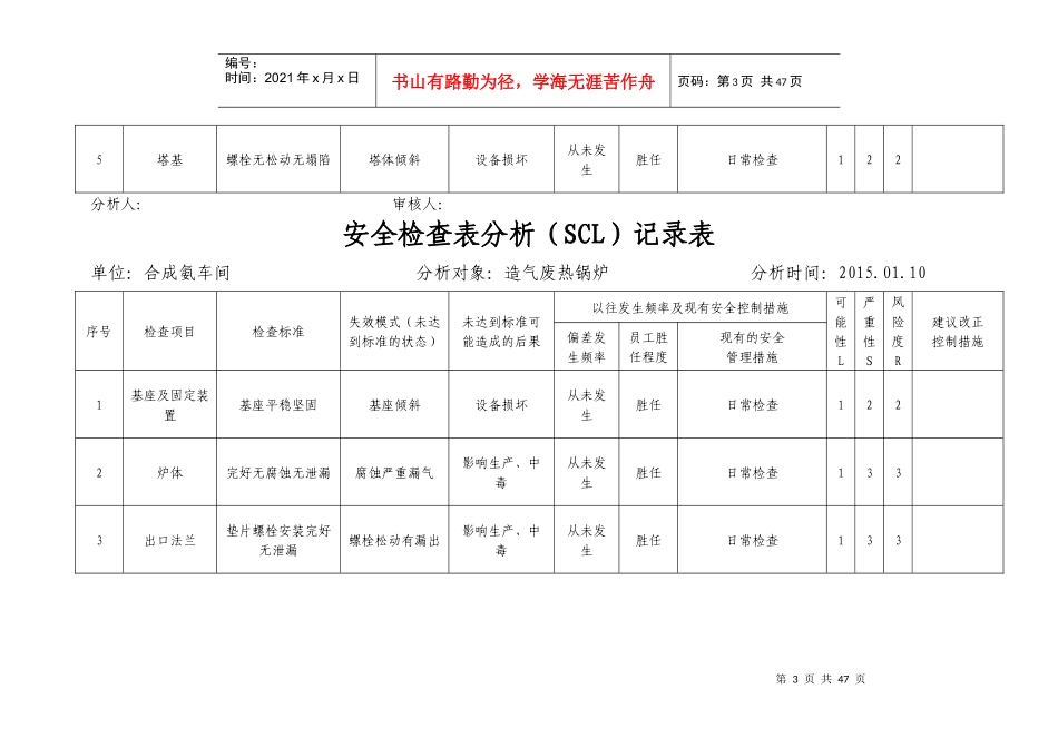 安全分析检查表_第3页