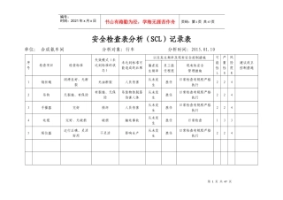 安全分析检查表