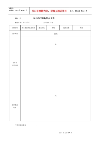 安全动态管理(日)检查表(修复的)