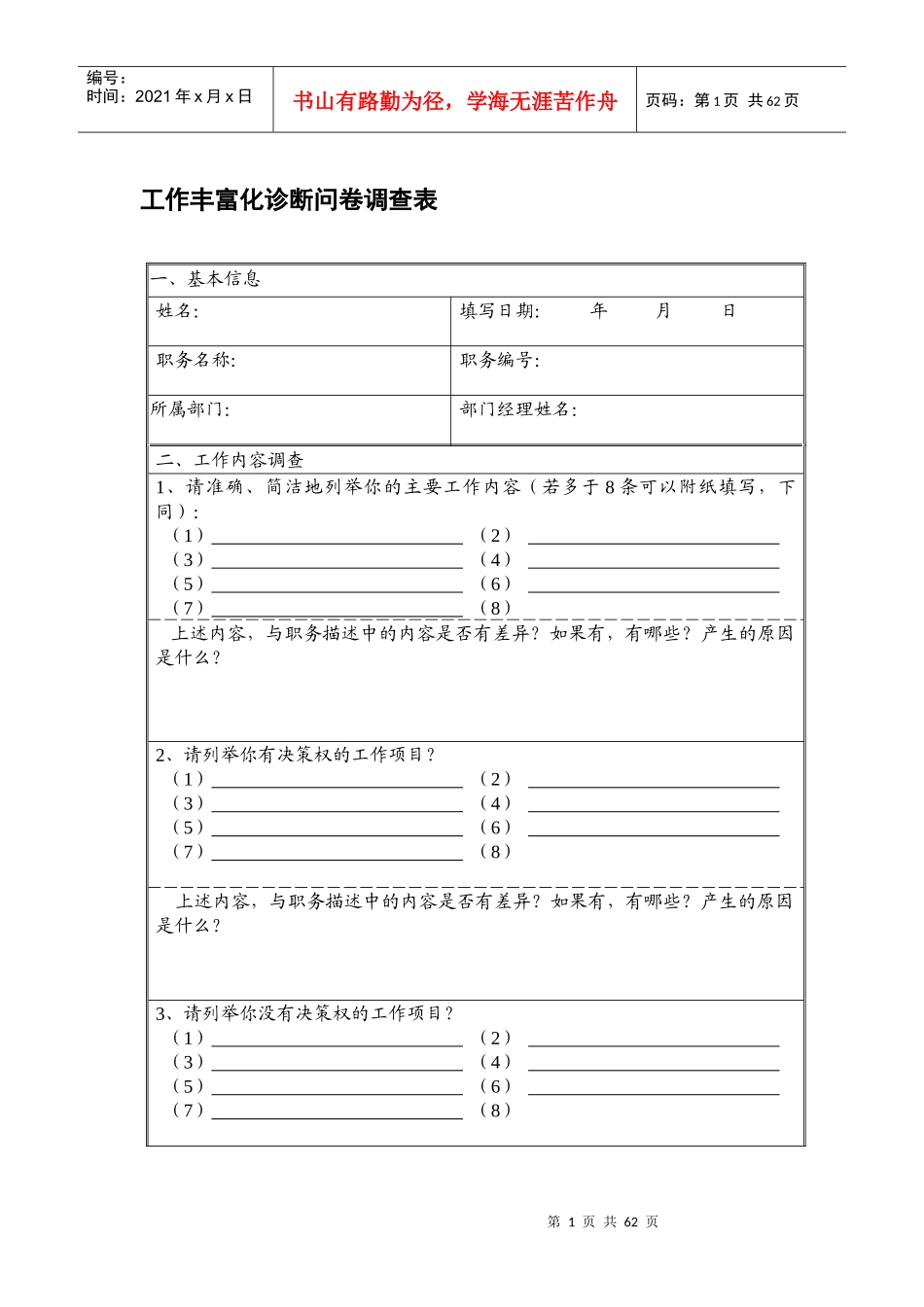 《人力资源管理表格》_第1页