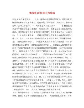 体改处2020年工作总结 