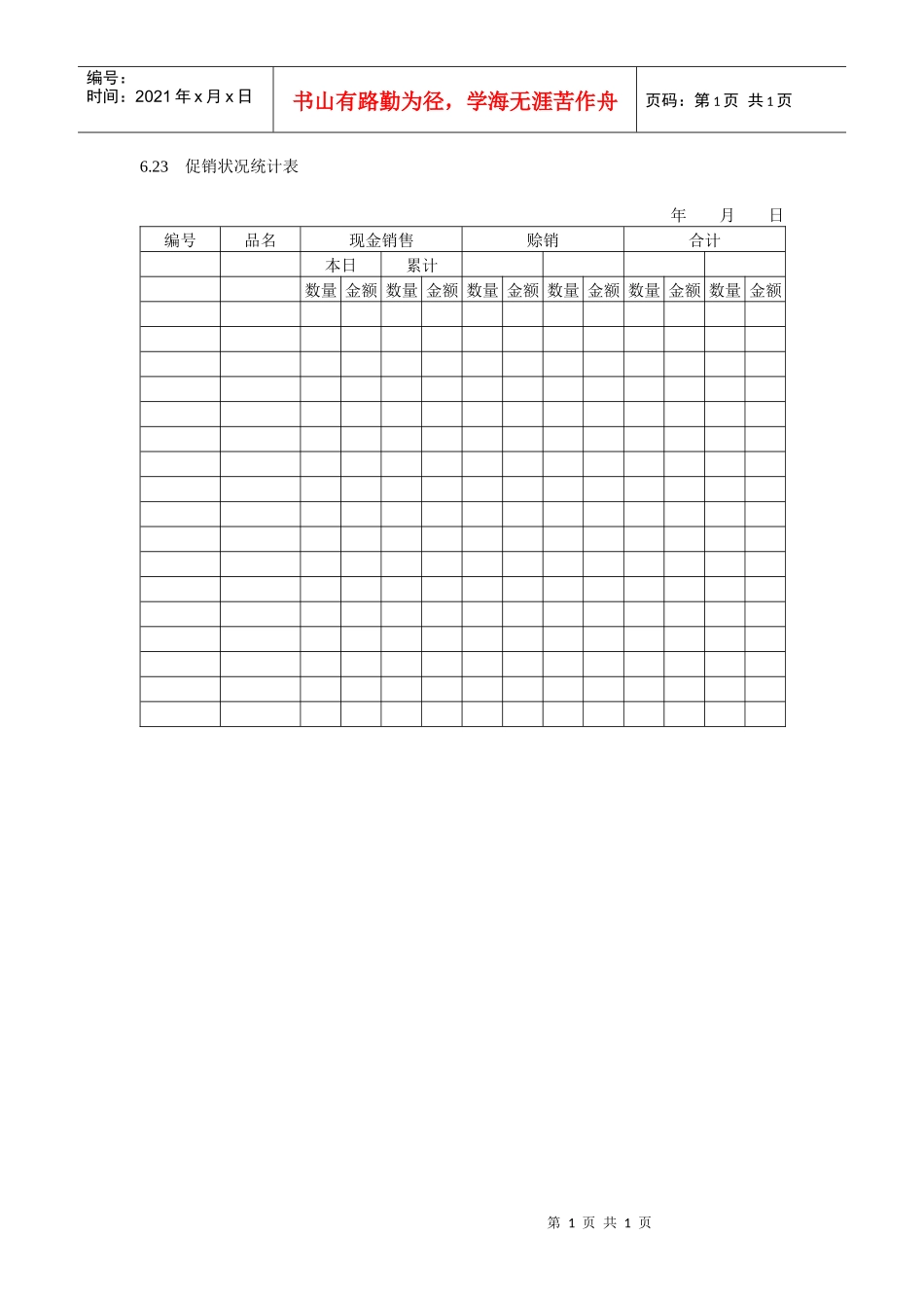 促销状况统计表_第1页