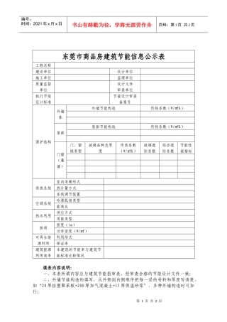 东莞市商品房建筑节能信息公示表doc-东莞市商品房建筑节