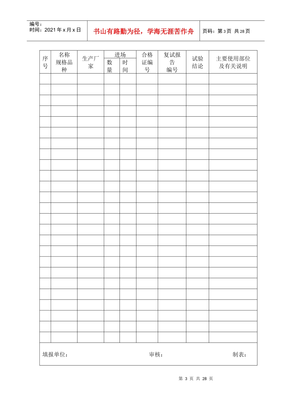 河北省预拌混凝土企业试验室用表格_第3页