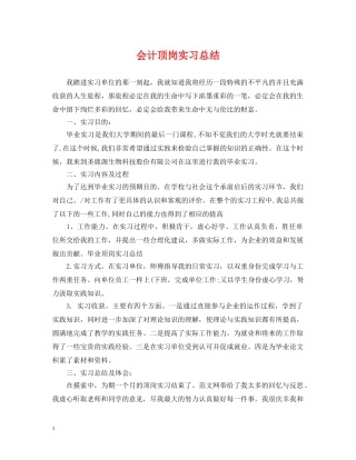 会计顶岗实习总结2 