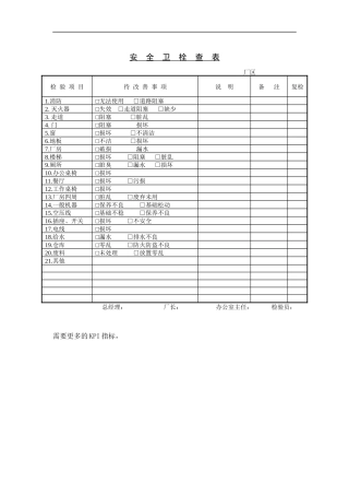 安全卫栓查表