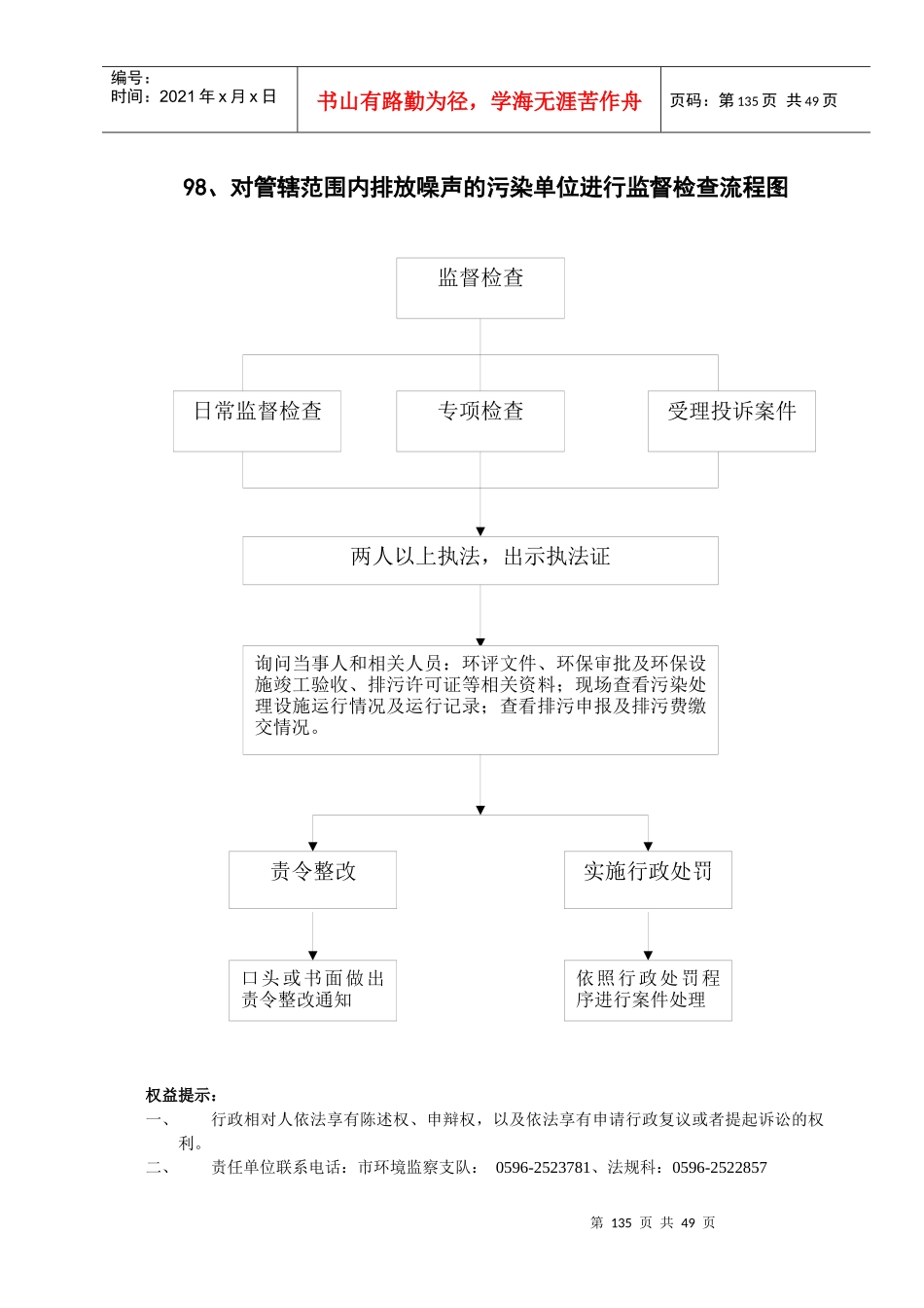对管辖范围内排放废水的污染单位进行监督检查流程图_第2页