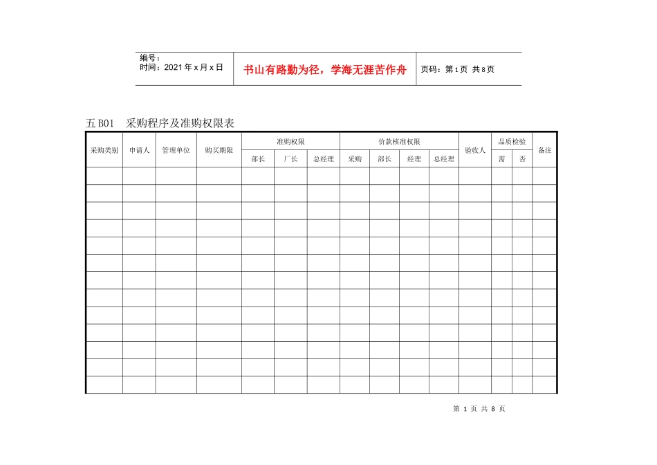 【管理表格】企业管理表格物料管理b横表格_第1页