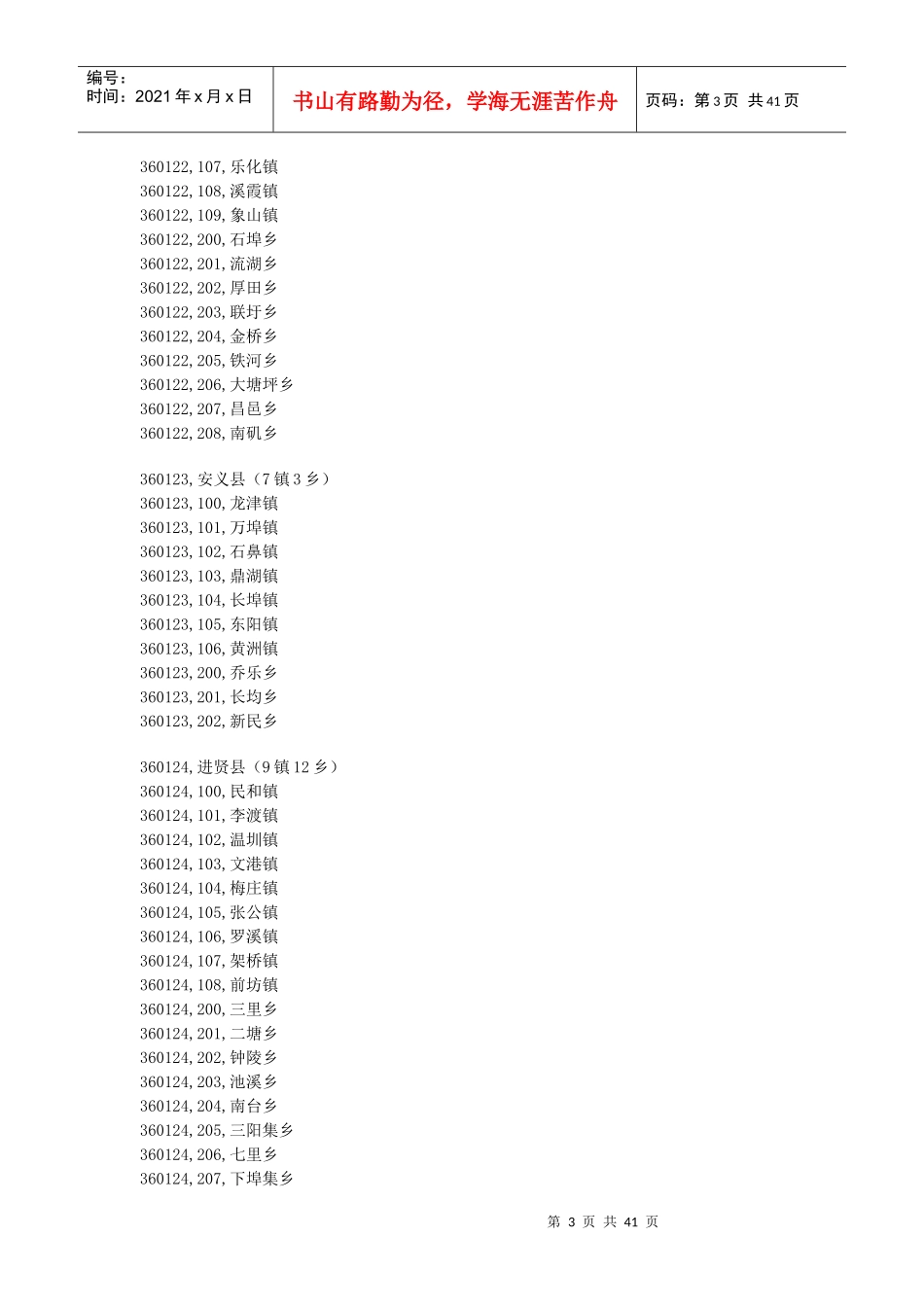 江西省行政区划代码表_第3页
